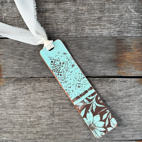 Leather Bookmark - Patina - Moroccan Tile