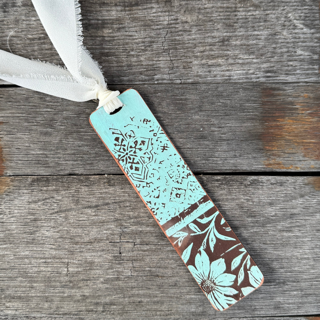 Leather Bookmark - Patina - Moroccan Tile