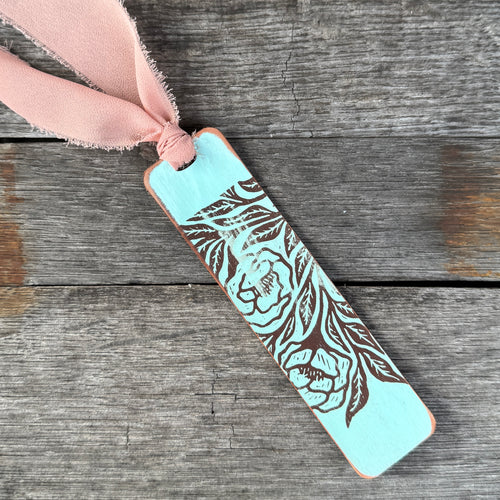 Leather Bookmark - Patina - Floral