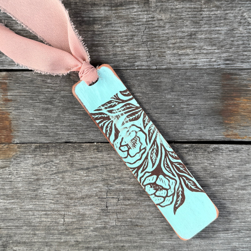 Leather Bookmark - Patina - Floral