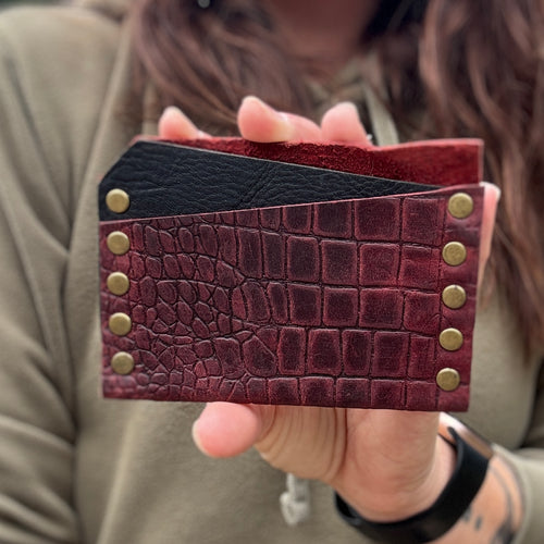 Card Wallet - Red Croc