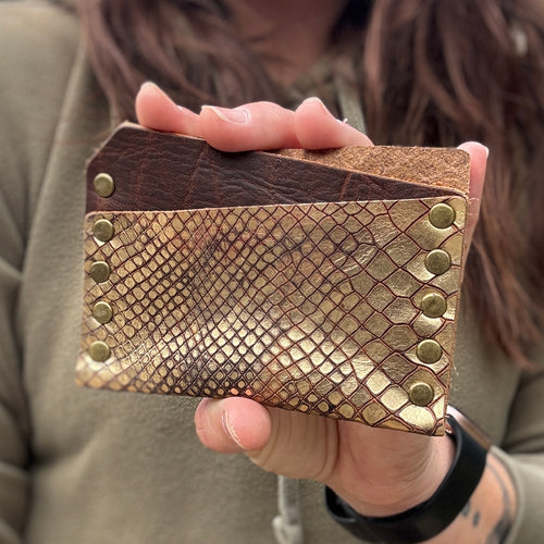 Card Wallet - Sunset Snake + Brown