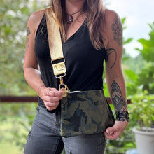 Clutch Sized Crossbody - Camo and Gold