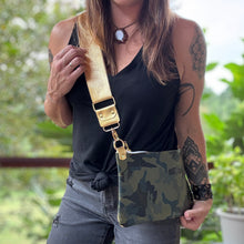 Clutch Sized Crossbody - Camo and Gold