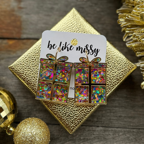 I'm a Gift - Disco Glitter - Acrylic Earrings