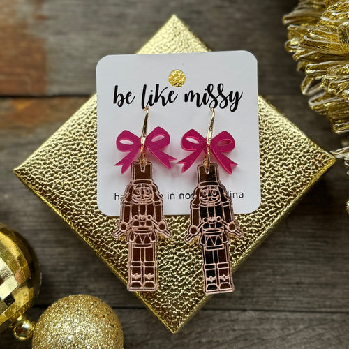 Nutcracker - Rose Gold - Acrylic Earrings