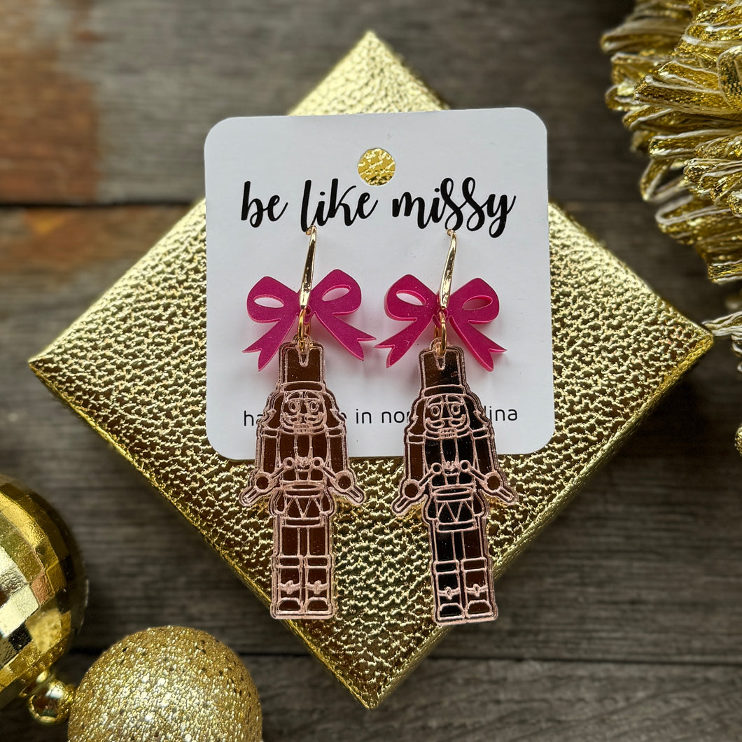 Nutcracker - Rose Gold - Acrylic Earrings