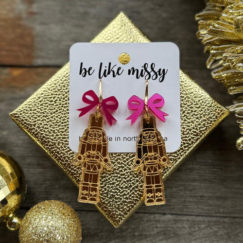 Nutcracker - Gold - Acrylic Earrings
