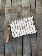 Large Zippered Wristlet - White Beachwood + Bronze