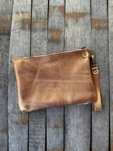 Large Zippered Wristlet - White Beachwood + Bronze