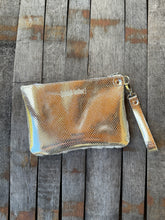 Large Zippered Wristlet - Silver Acid Wash