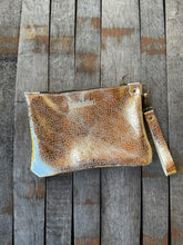 Large Zippered Wristlet - White Brindle