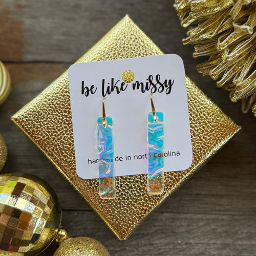 Iridescent Bar Acrylic Earrings