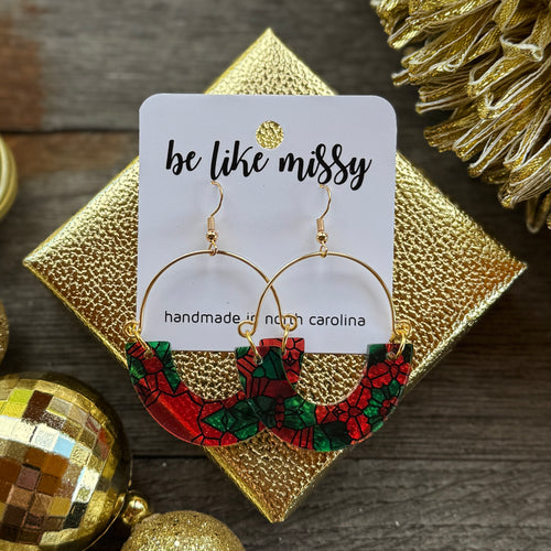 Remix Hoops - Red + Green Kaleidoscope