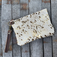Large Zippered Wristlet - Gold Acid Wash