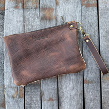 Large Zippered Wristlet - Gold Acid Wash