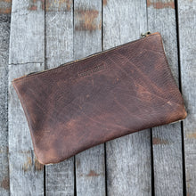 [raleigh leather] Clutch - Gold Acid Wash + Caramel