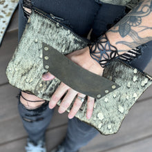 [raleigh leather] Clutch - Dark Gold Acid Wash + Olive