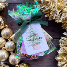 Wrapped Gift Set - Small Christmas Tree Earrings + Wooden Beaded Bracelet