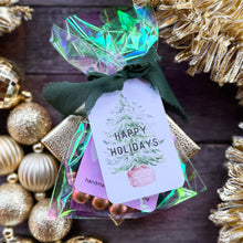 Wrapped Gift Set - Small Christmas Tree Earrings + Wooden Beaded Bracelet