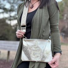Go Small Zippered Crossbody - Champagne Snake