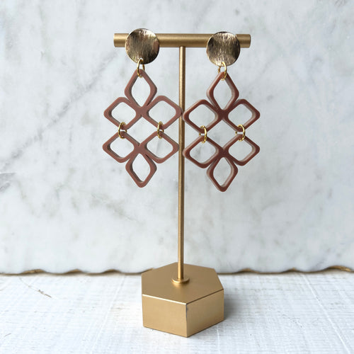 Positano Drops - Rust - Statement Acrylic Earrings