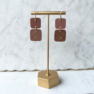 Mini Stacks - Rust - Acrylic Earrings