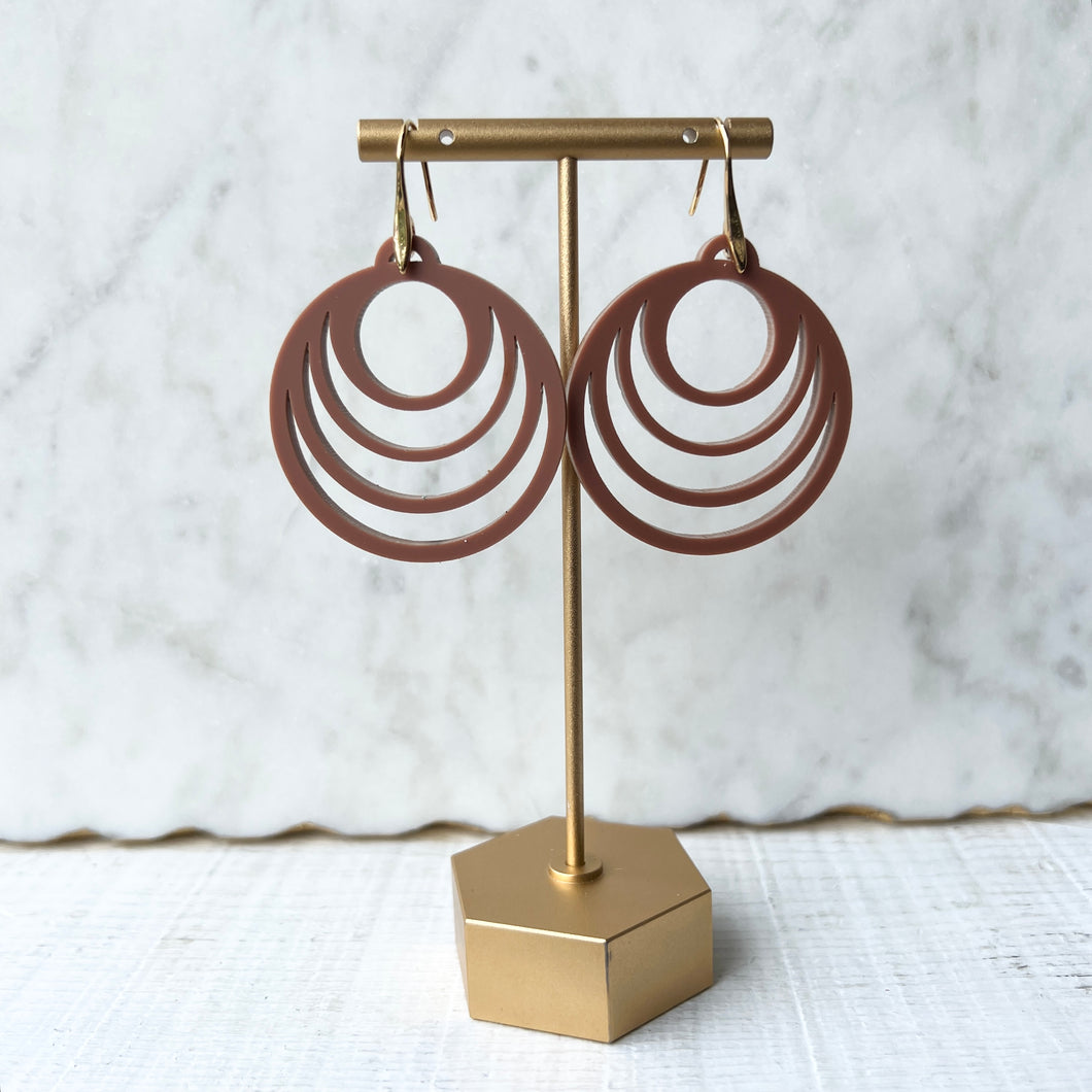 Joy Drops - Rust - Brass & Acrylic Earrings