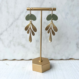 Gemma Drops - Olive - Acrylic Earrings