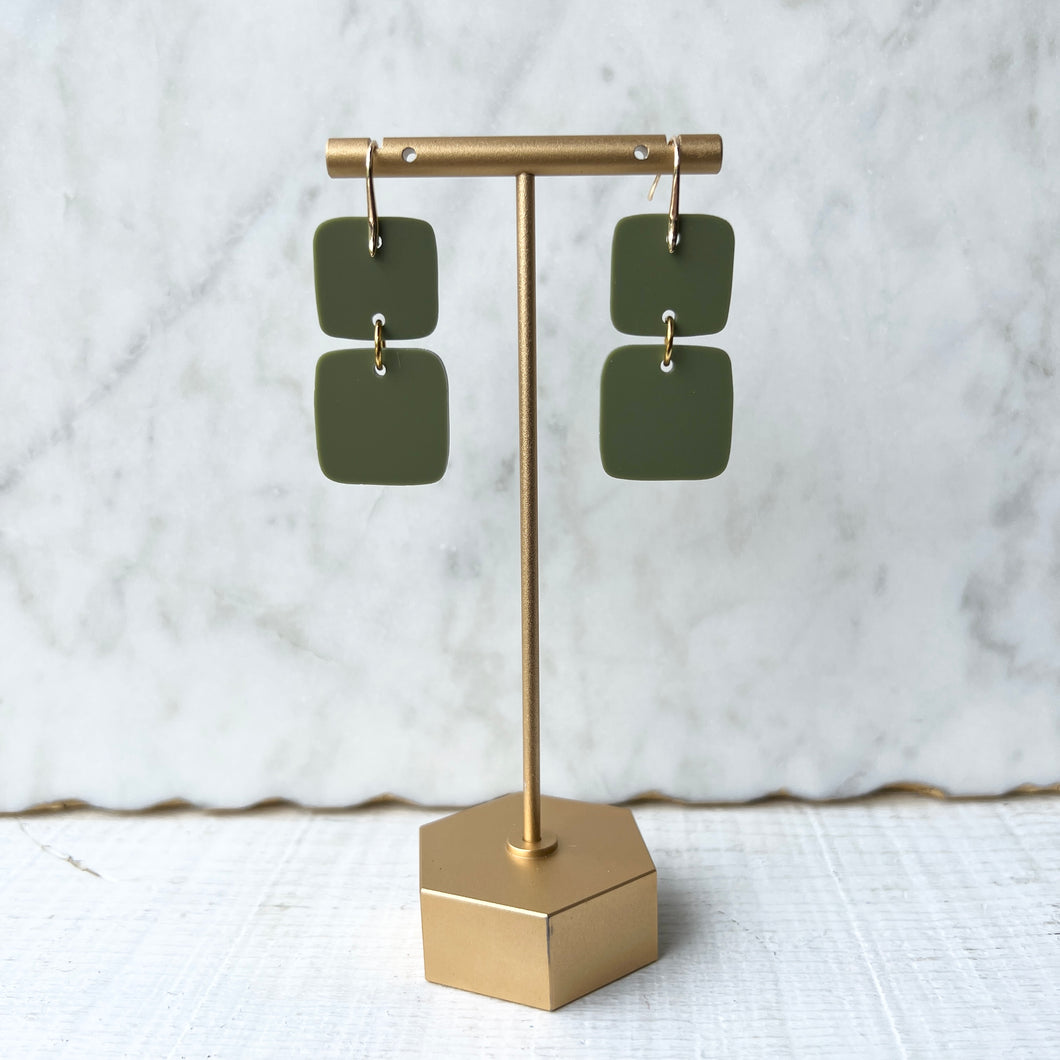 Mini Stacks - Olive - Acrylic Earrings