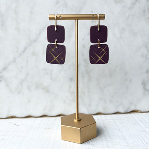 Mini Stacks - Plum - Acrylic Earrings