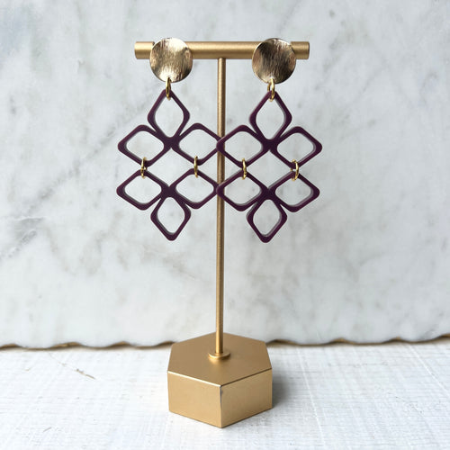 Positano Drops - Plum - Statement Acrylic Earrings