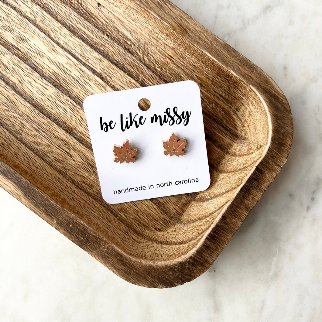Spooky - Maple Leaf Studs - Acrylic Earrings