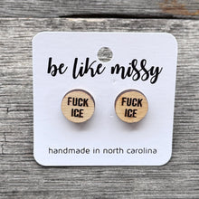 FUCK ICE Wooden Earrings V2