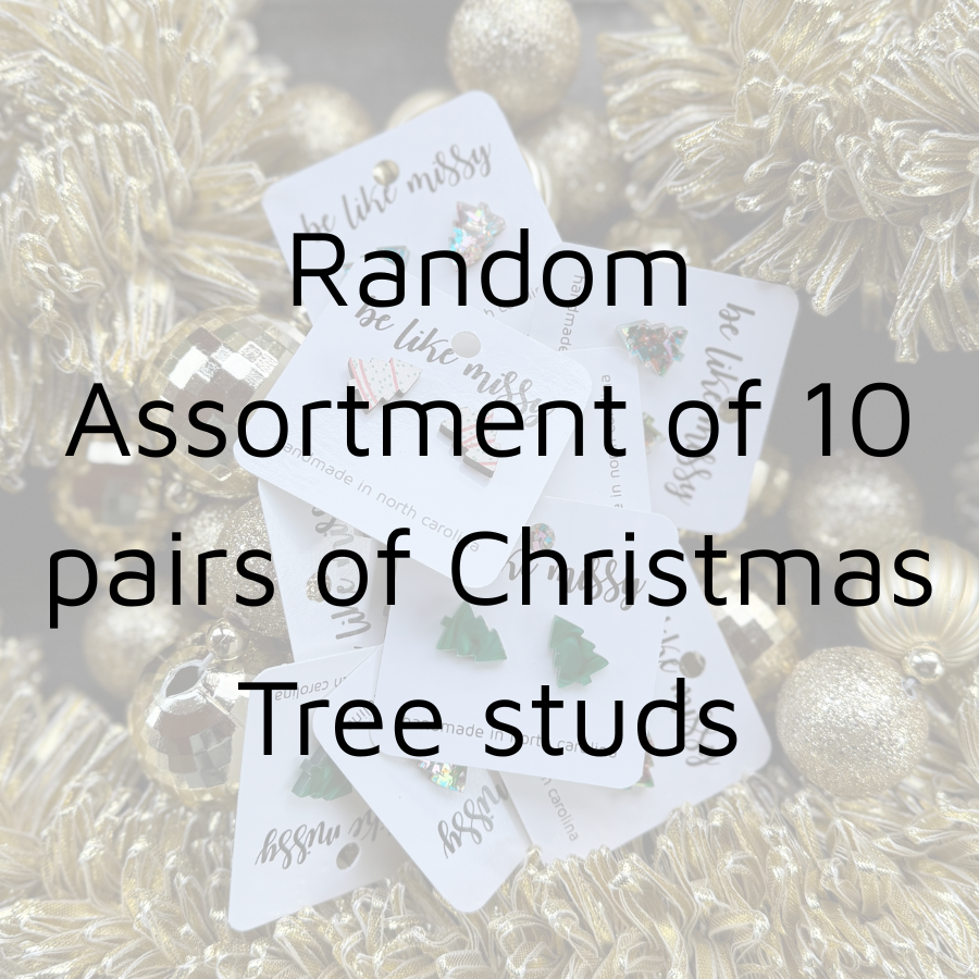 Random Assortment of 10 Pairs of Christmas Tree Studs