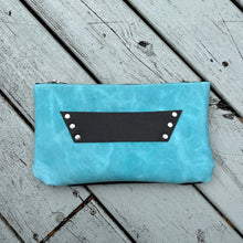 The Raleigh Leather Clutch - Aqua