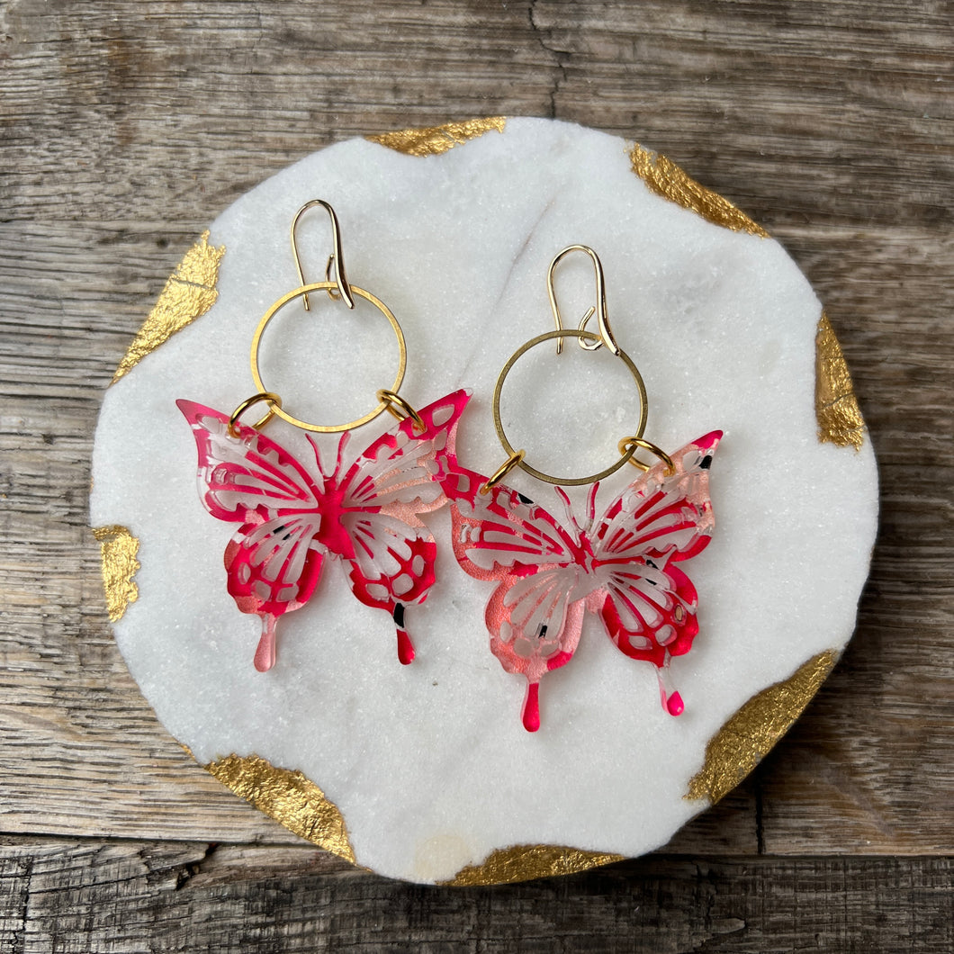 Butterfly - Pretty Petals - Acrylic Earrings