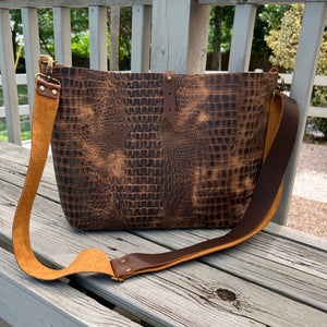 Fall - Go Anywhere Crossbody Bag- Croc Embossed