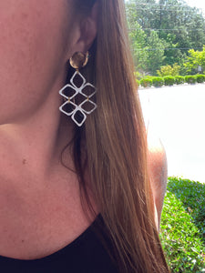 Positano Drops - Pearl Marble - Statement Acrylic Earrings