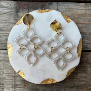 Positano Drops - Pearl Marble - Statement Acrylic Earrings