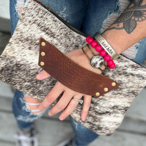 The Raleigh Leather Clutch - OFF WHITE BRINDLE (2)