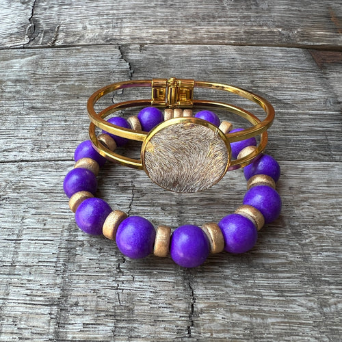 Purple & Gold Bracelet Stack