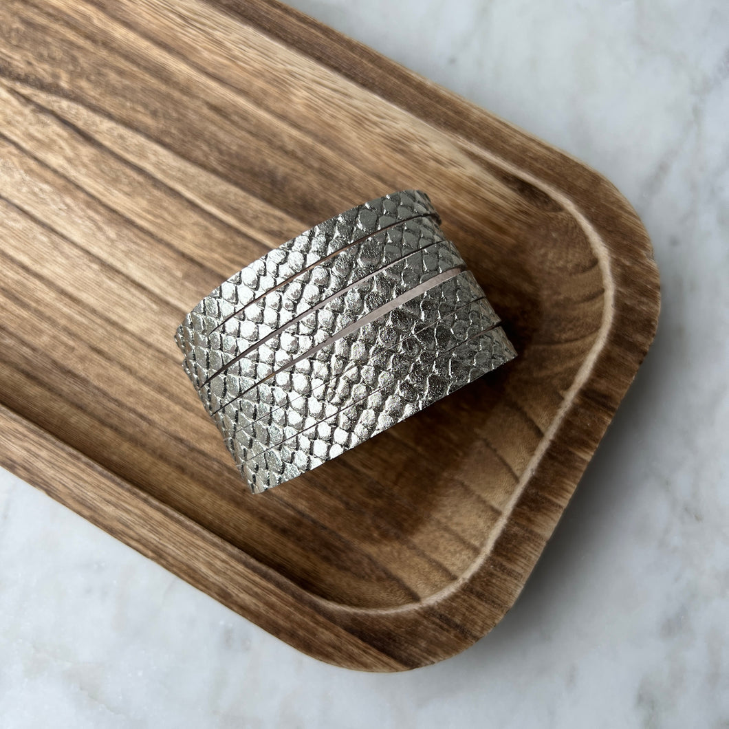 Split Leather Cuff - Italian Ciao Bella Scales