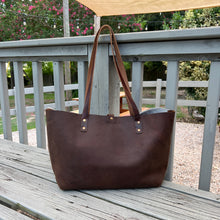Fall - Short Leather Tote - Tricolor