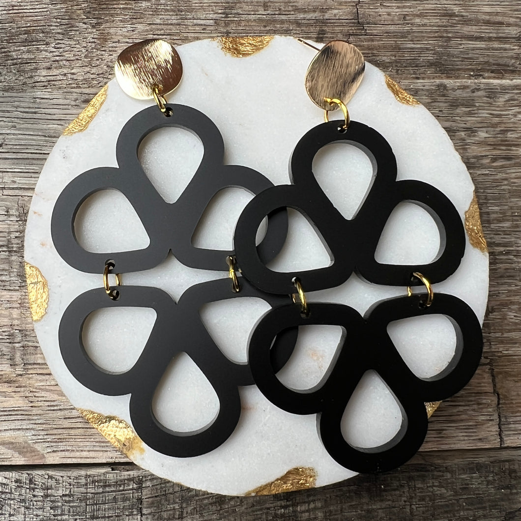 Amalfi Drops - Matte Black - Statement Acrylic Earrings