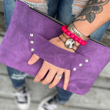The Raleigh Leather Clutch - Violet