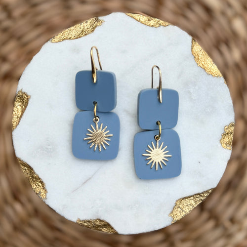 Mini Stacks - Coastal Blue - Acrylic Earrings