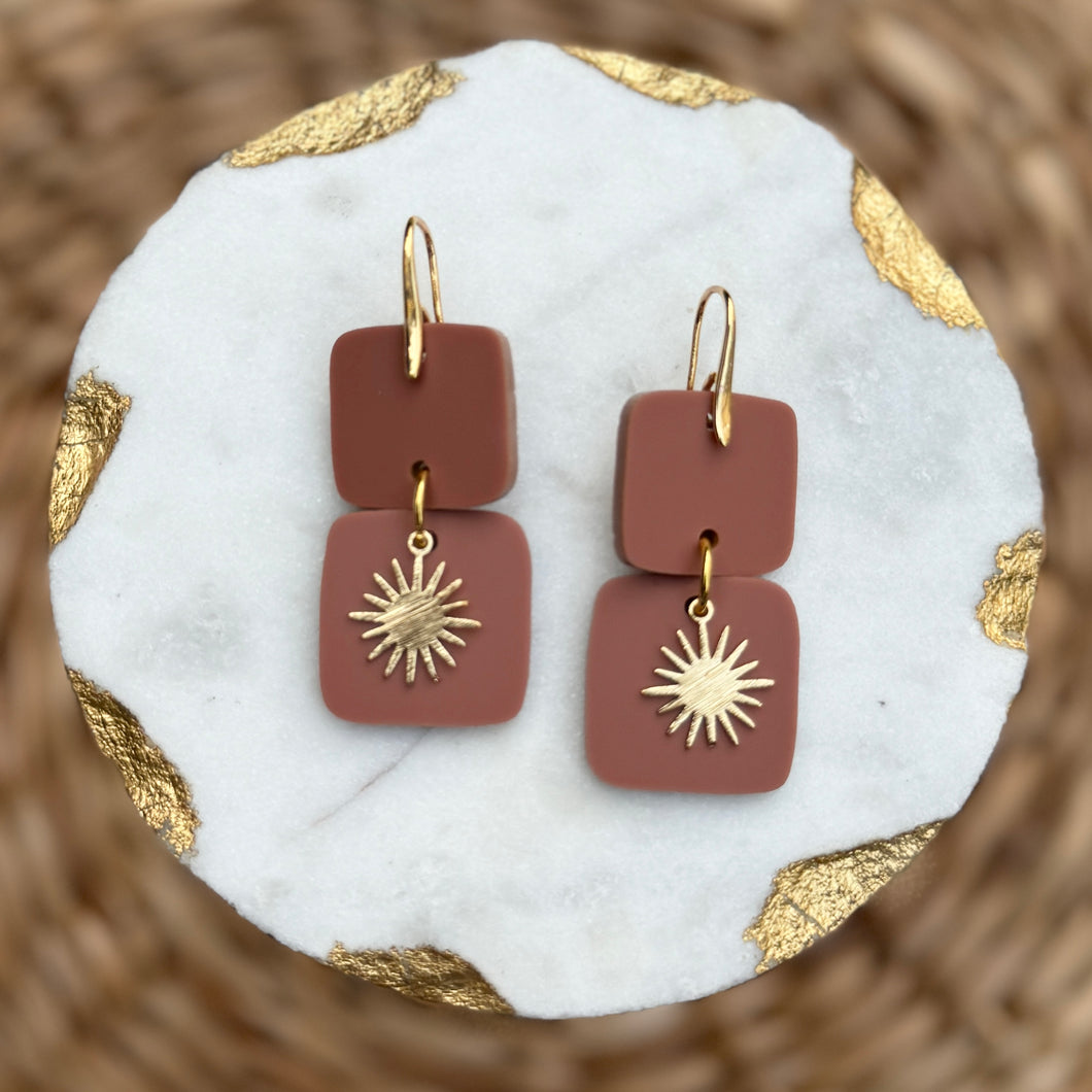 Mini Stacks - Rust - Acrylic Earrings