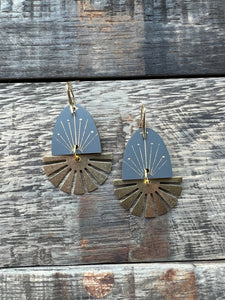 Sunrise Sunset - Charcoal - Acrylic Earrings