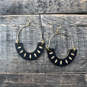 Remix Hoops - Black & Gold - Acrylic Earrings